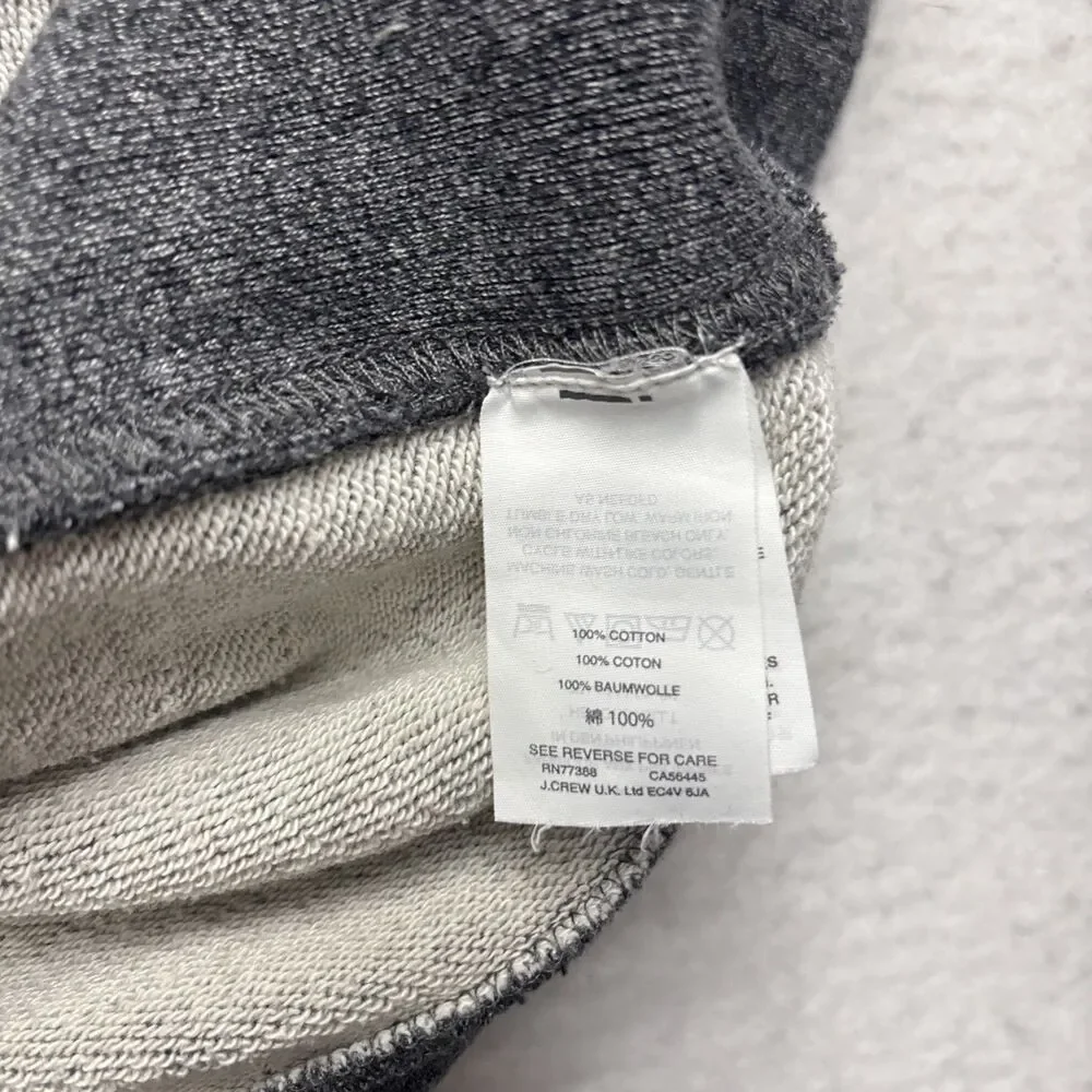 J Crew Hoodie Sweatshirt Mens Large Gray Grey Vintage Fleece Raglan Terry Knit